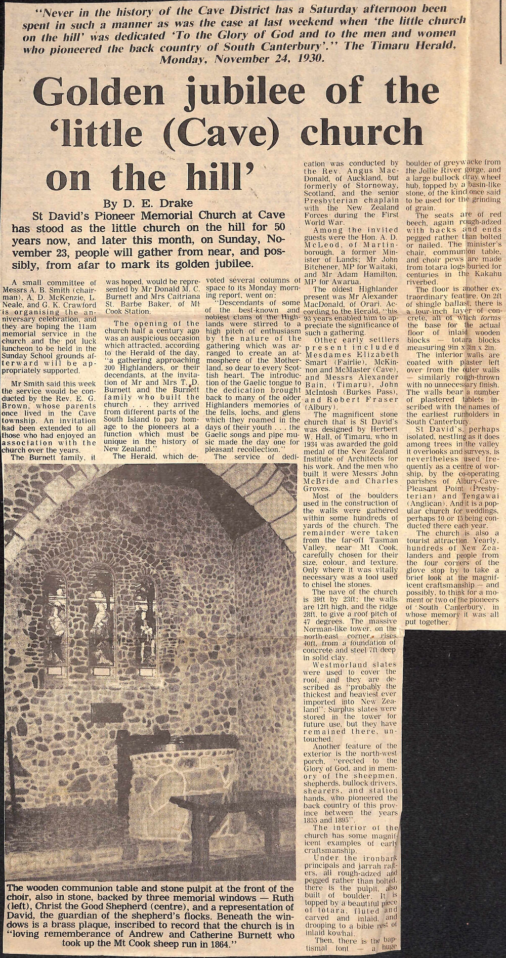 Golden jubilee of the 'little (Cave) church on the hill'