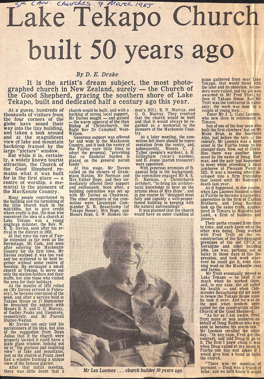 Lake Tekapo Church built 50 years ago