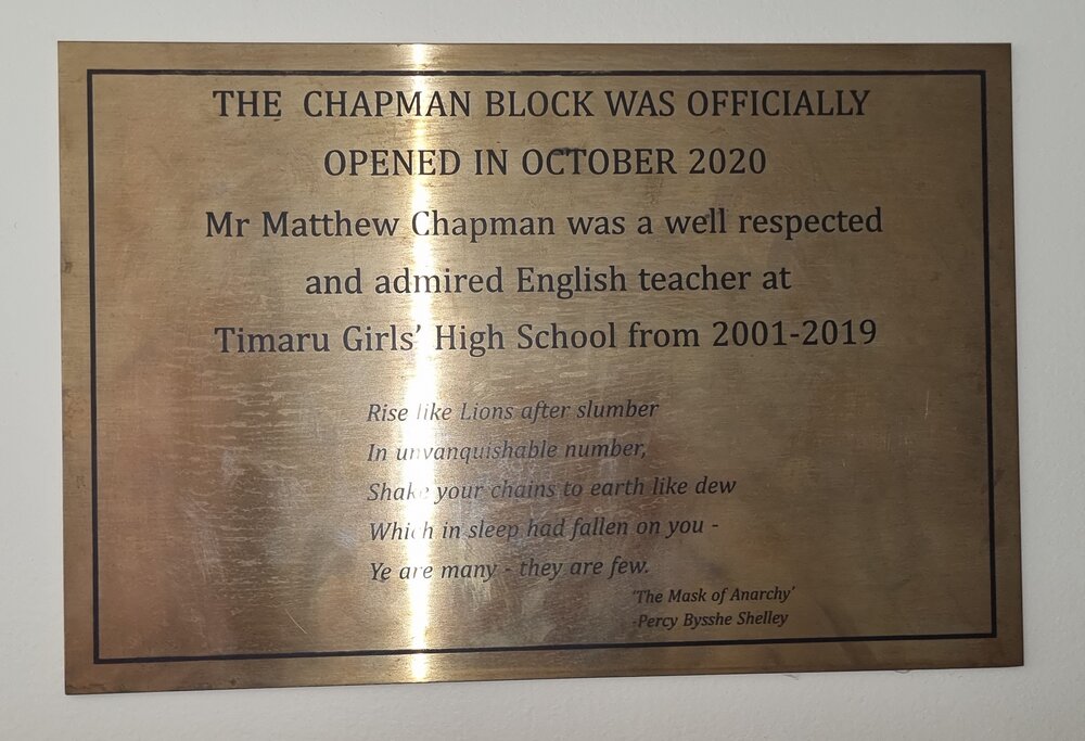 Chapman Block plaque TGHS