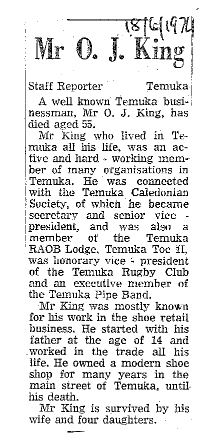 Obituary: Mr O J King