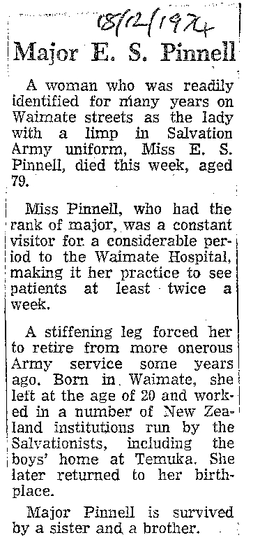 Obituary: Maj E S Pinnell