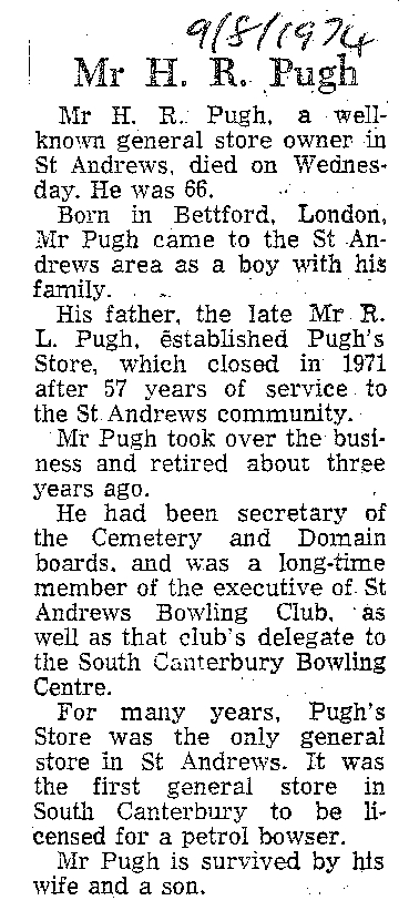 Obituary: Mr H R Pugh