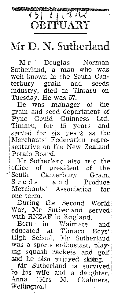 Obituary: Mr D N Sutherland