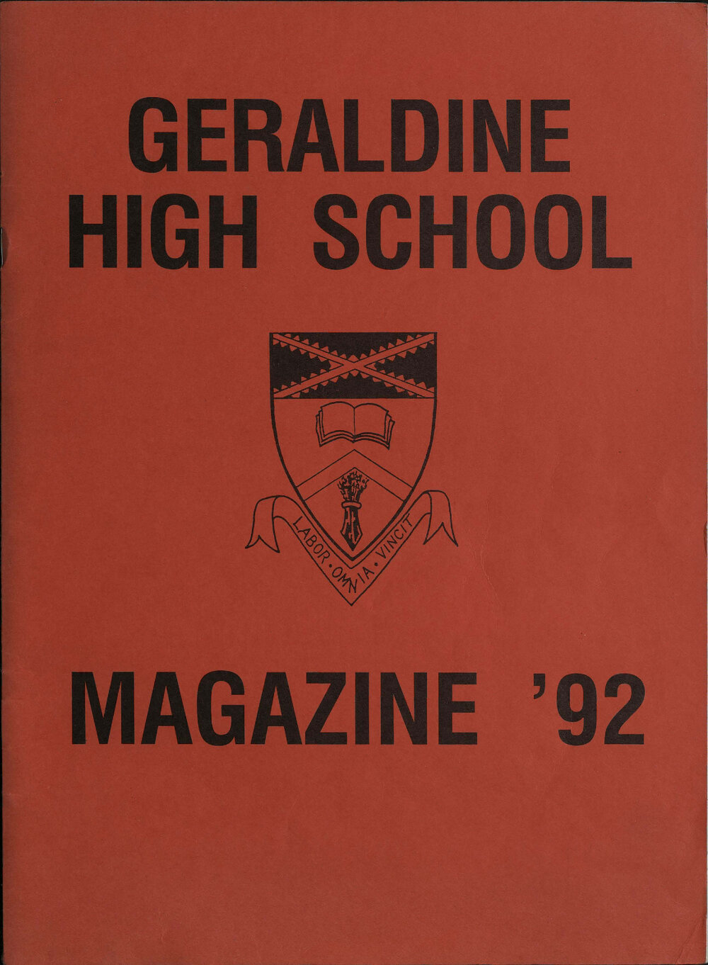 Geraldine High School magazine 1992