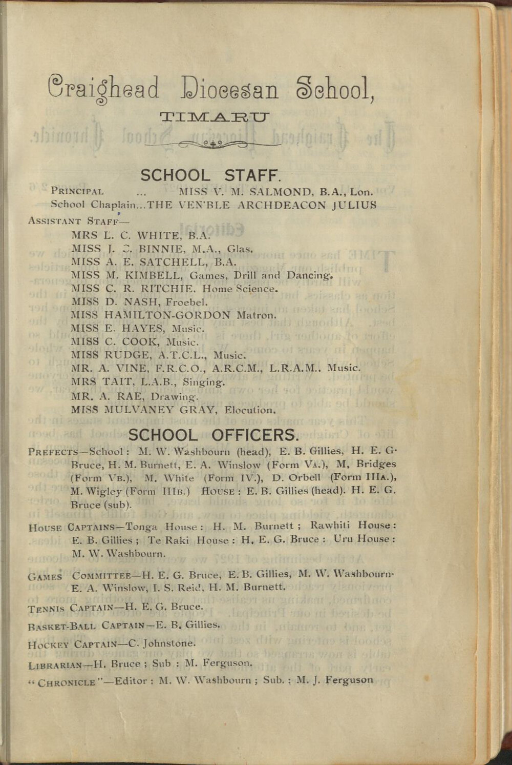 Craighead Diocesan School Chronicle vol VII, 1927