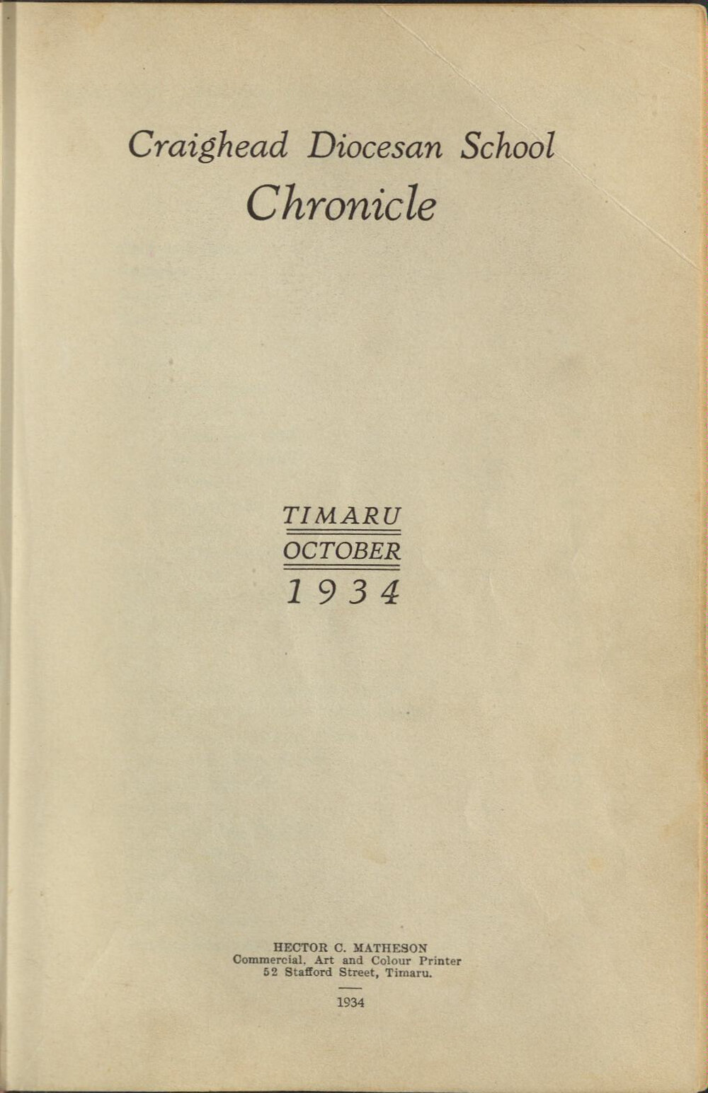 Craighead Diocesan School Chronicle 1934