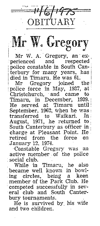 Obituary: Mr W Gregory