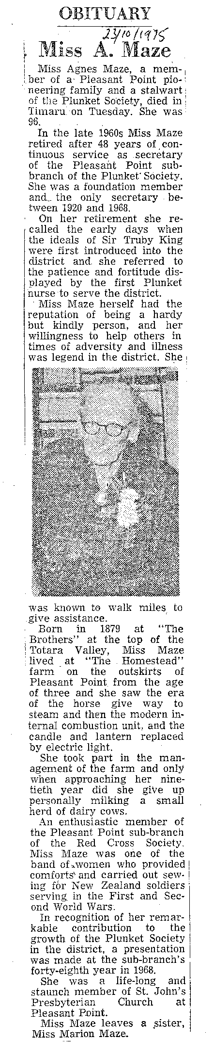 Obituary: Miss A Maze