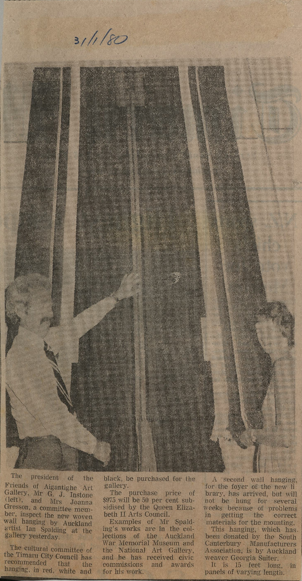 Ian Spalding woven wall hanging at Aigantighe