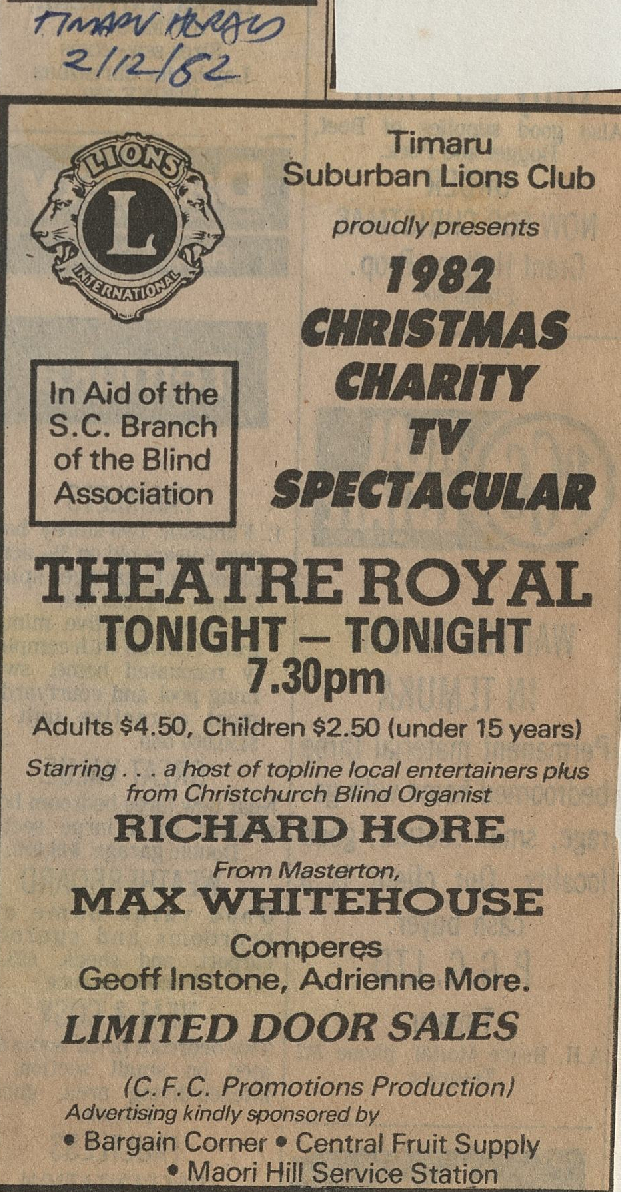1982 Christmas Charity TV Spectacular advertisement