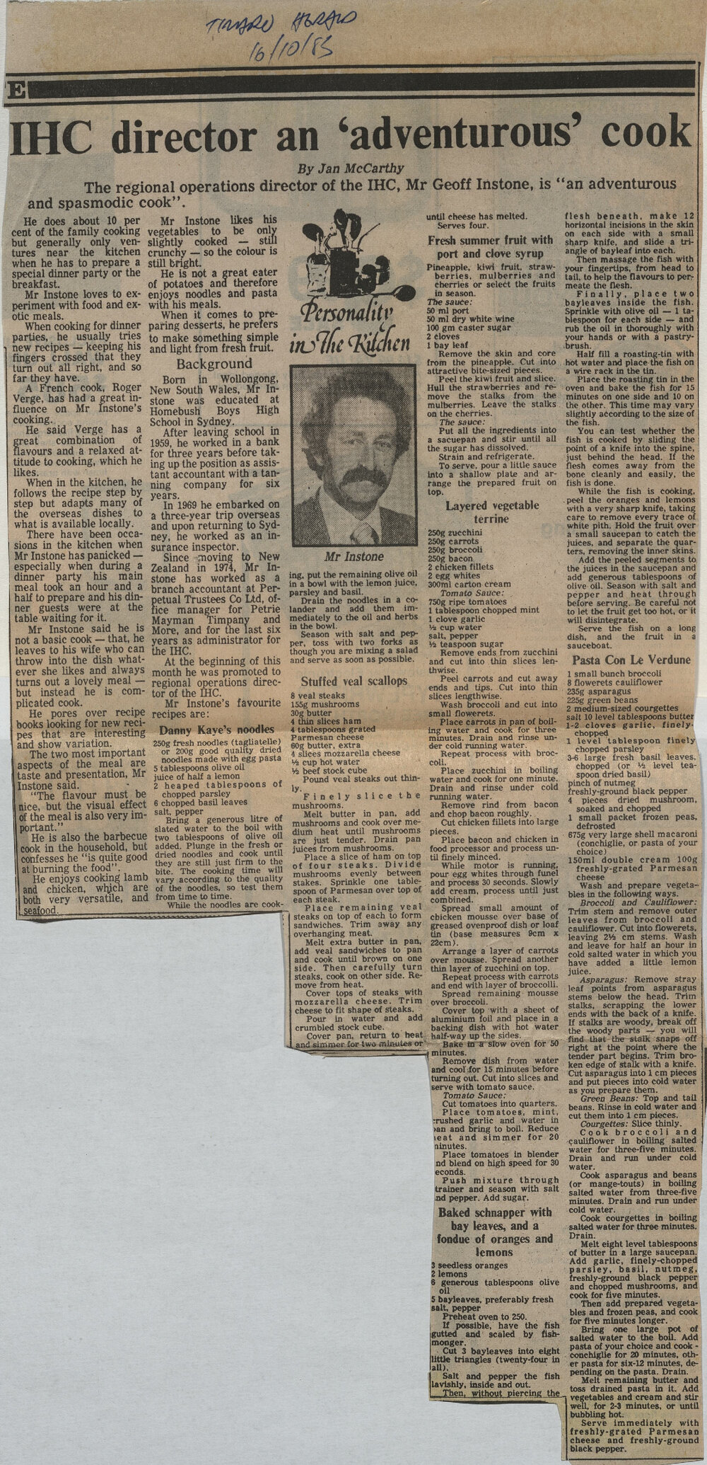 IHC director an 'adventurous' cook