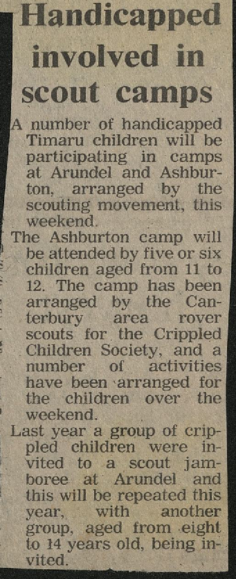 Handicapped involved in scout camps