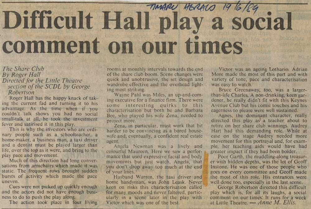 Difficult Hall play a social comment on our times