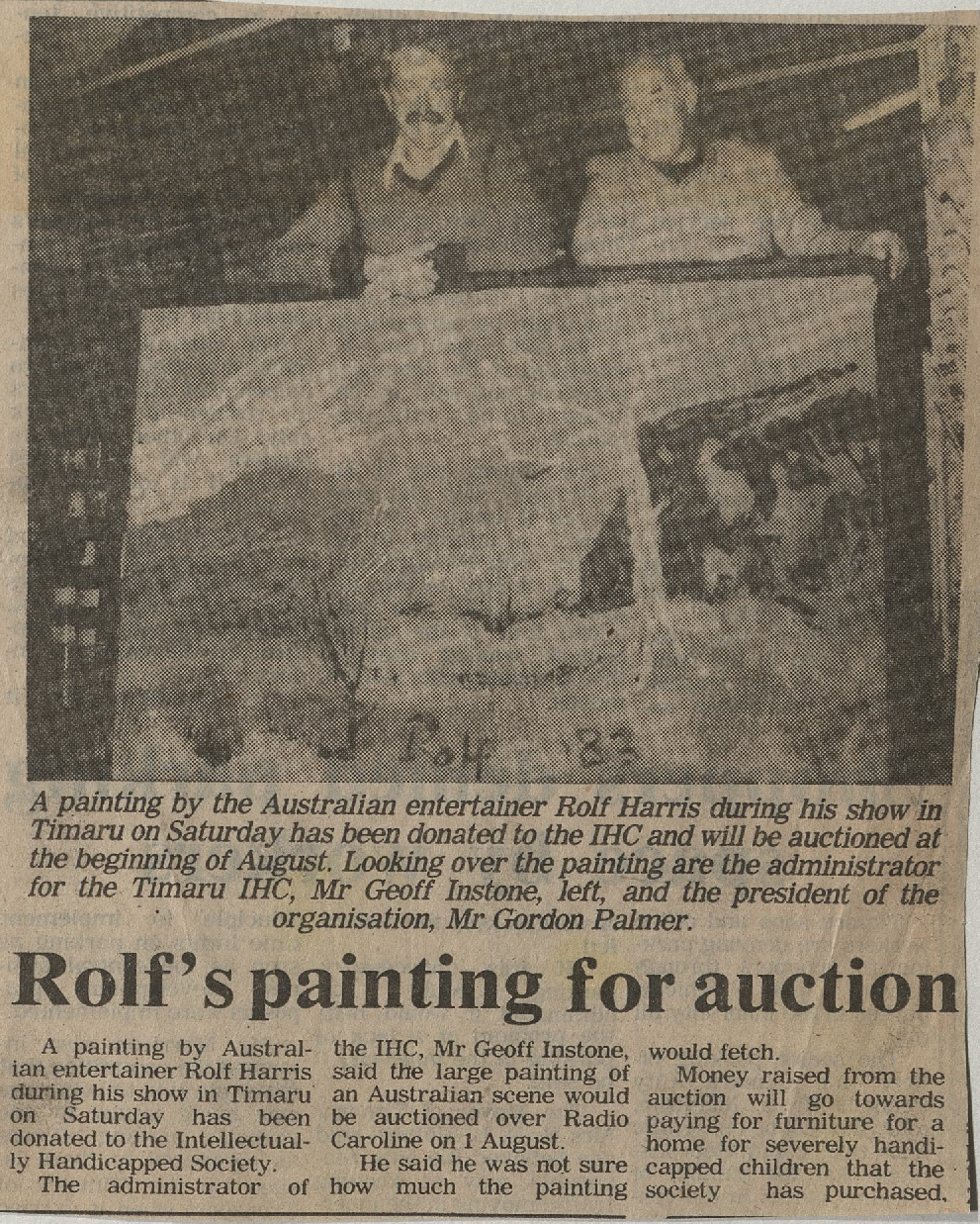 Rolf's painting for auction