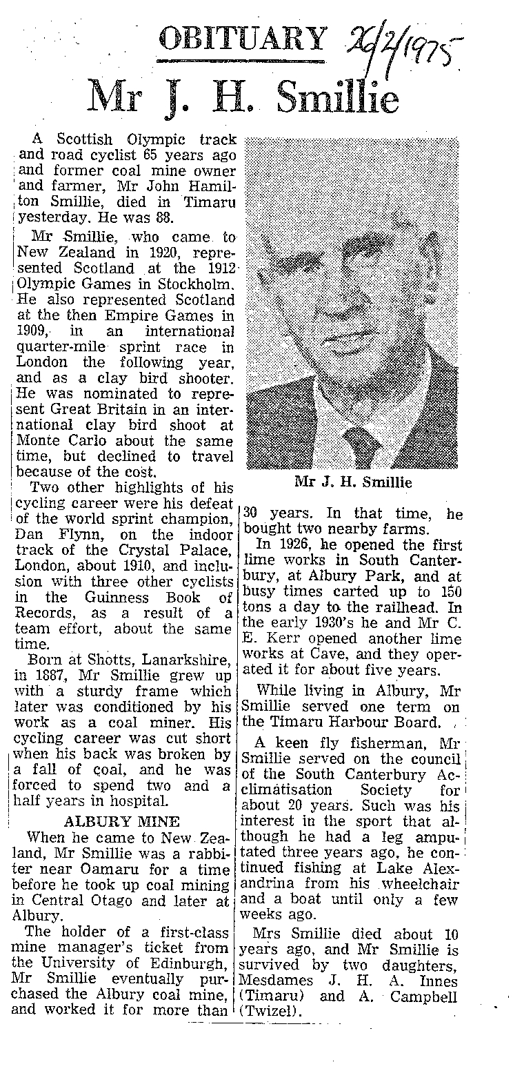 Obituary: Mr J H Smillie