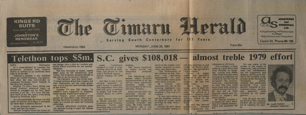 Telethon tops $5m / S.C. gives $108,018 - almost treble 1979 effort