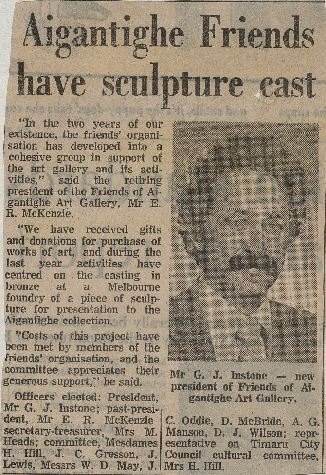 Aigantighe Friends have sculpture cast