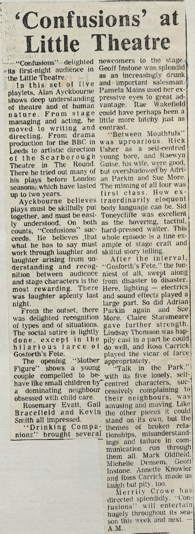 'Confusions' at Little Theatre