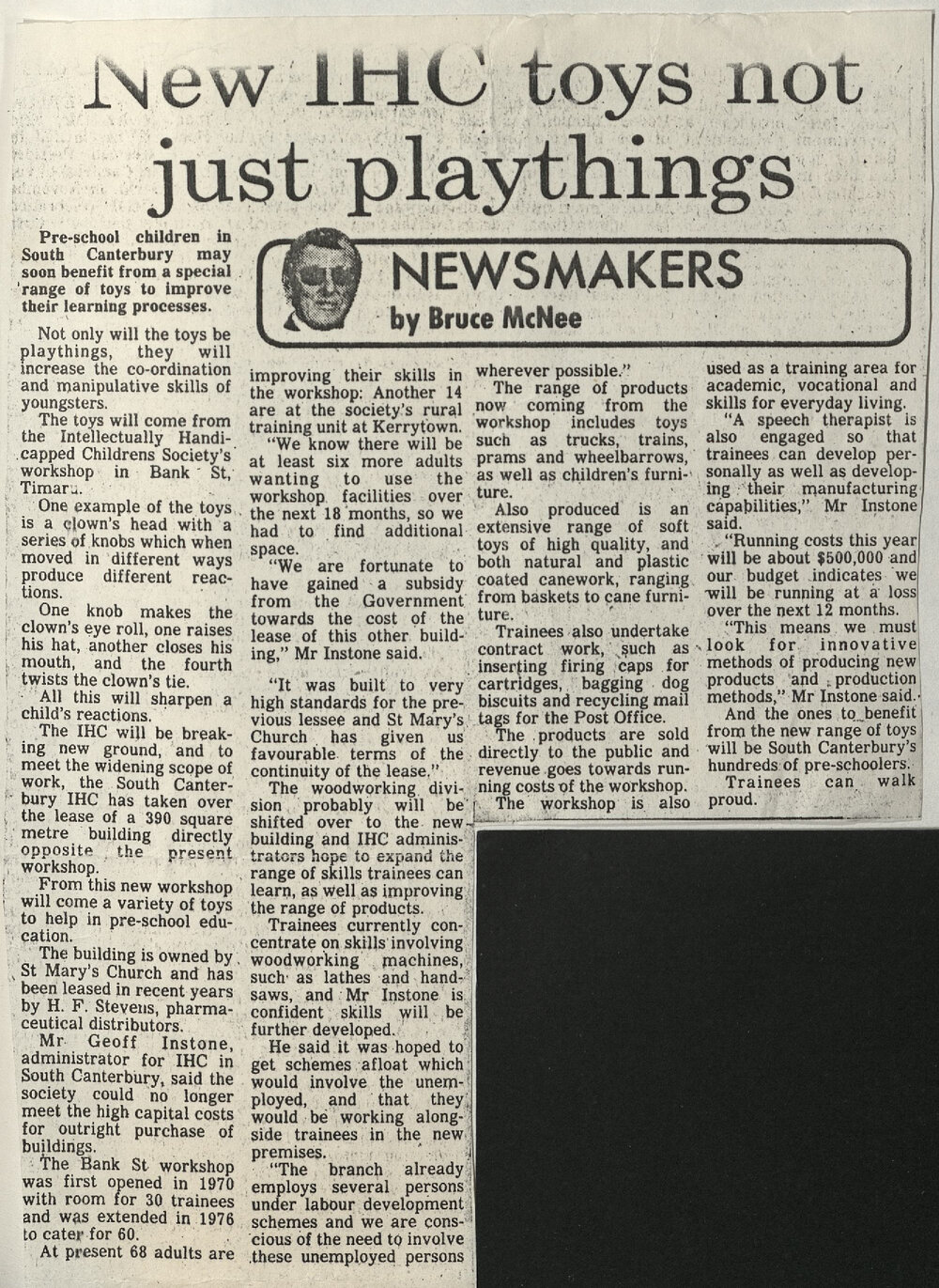 Newsmakers: New IHC toys not just playthings