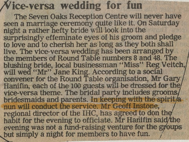 Vice-versa wedding for fun