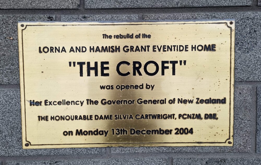 The Croft rebuild opening plaque