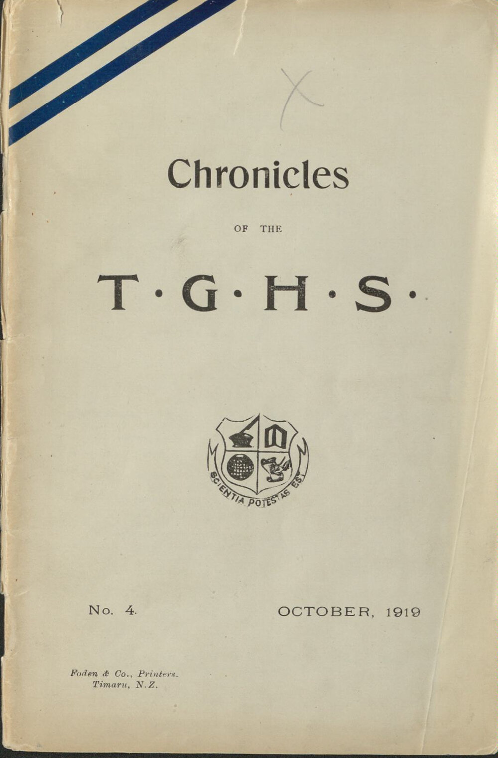 Chronicles of the TGHS No.4 October 1919