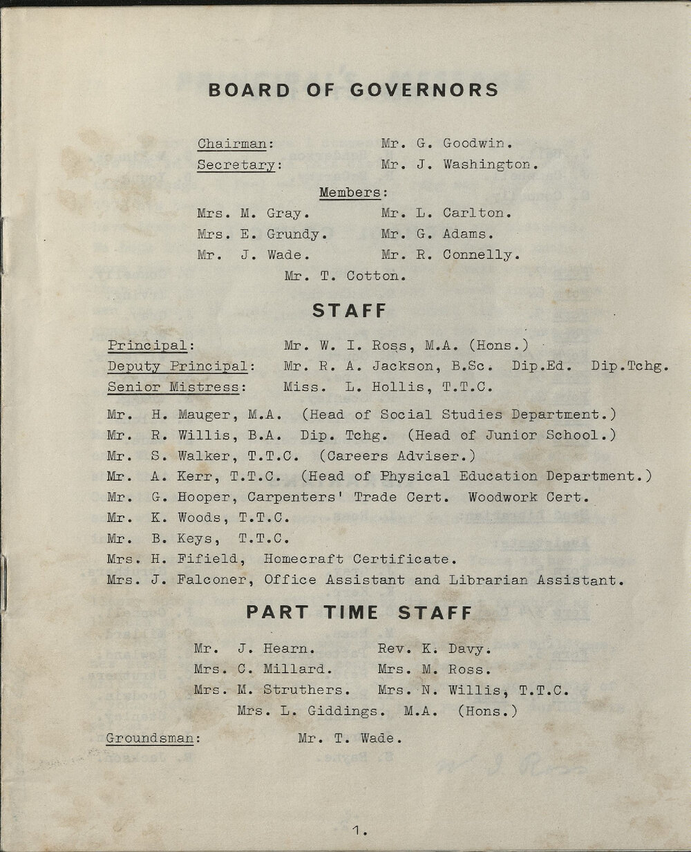 Fairlie High School magazine 1972