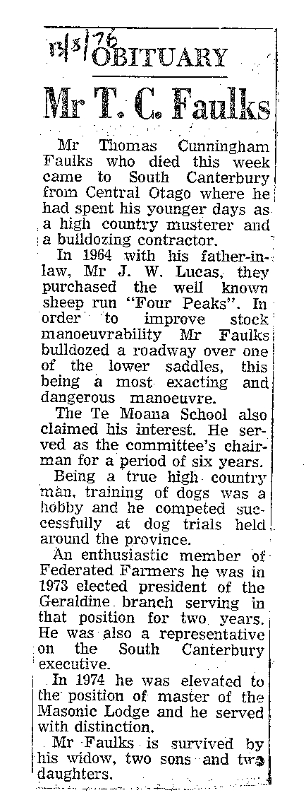 Obituary: Mr T C Faulks