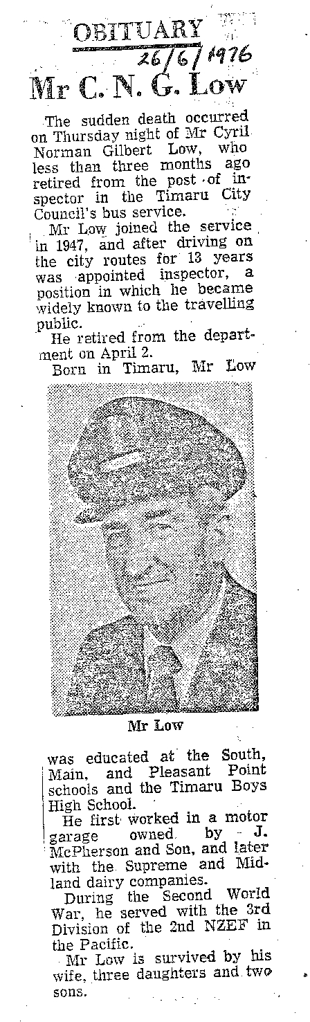 Obituary: Mr C N G Low