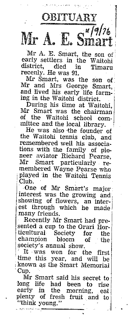 Obituary: Mr A E Smart