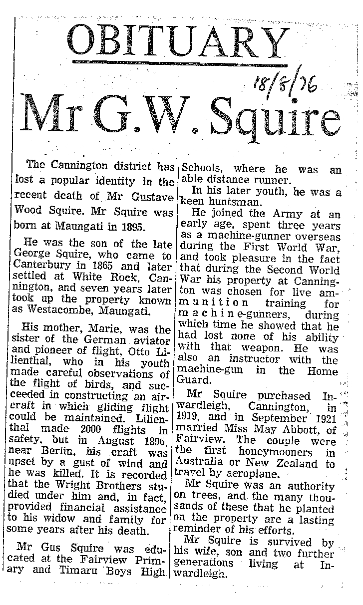 Obituary: Mr G W Squire