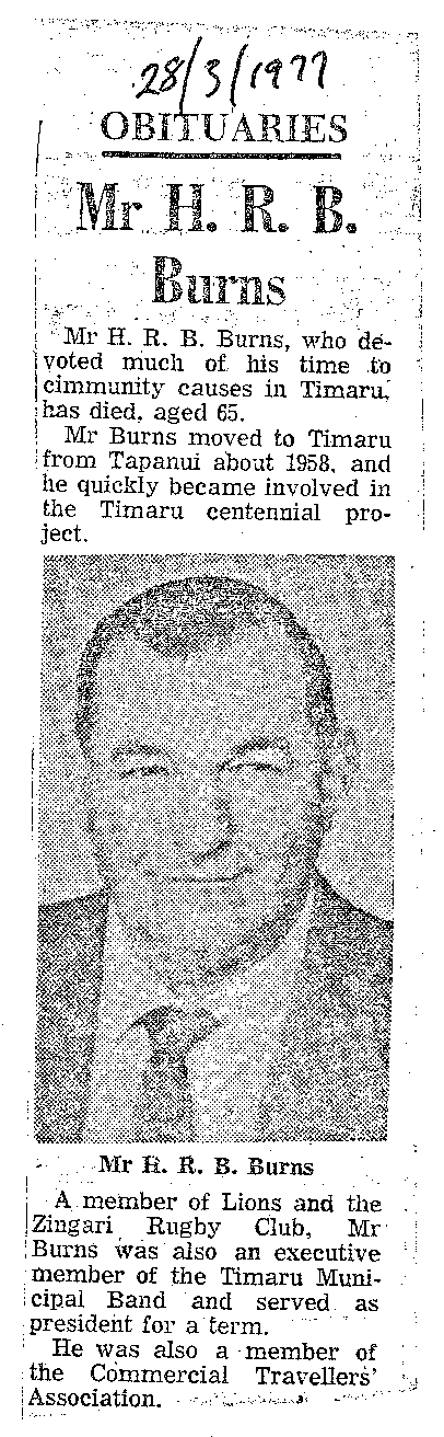 Obituary: Mr H R B Burns