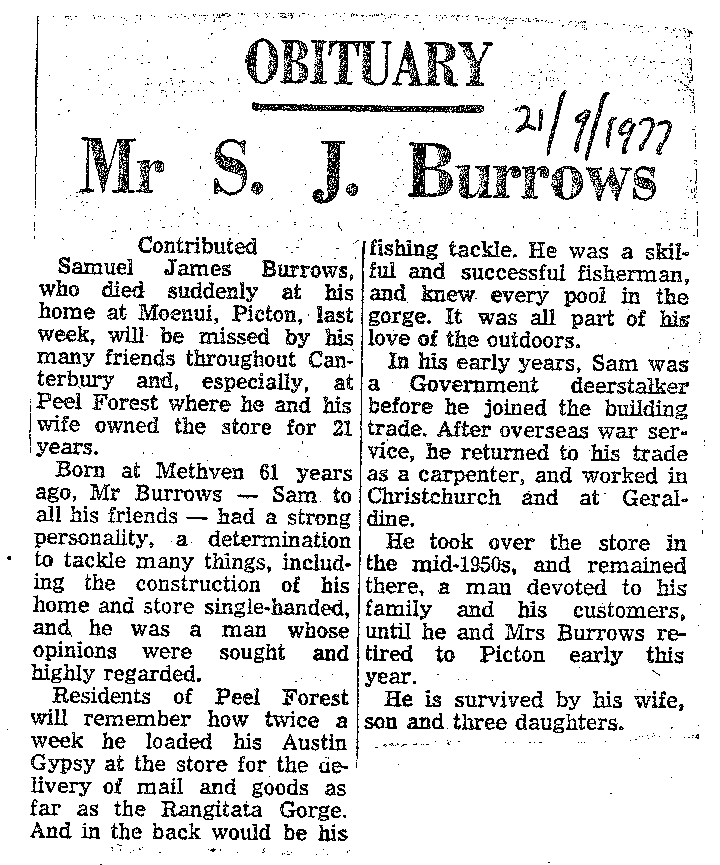 Obituary: Mr S J Burrows