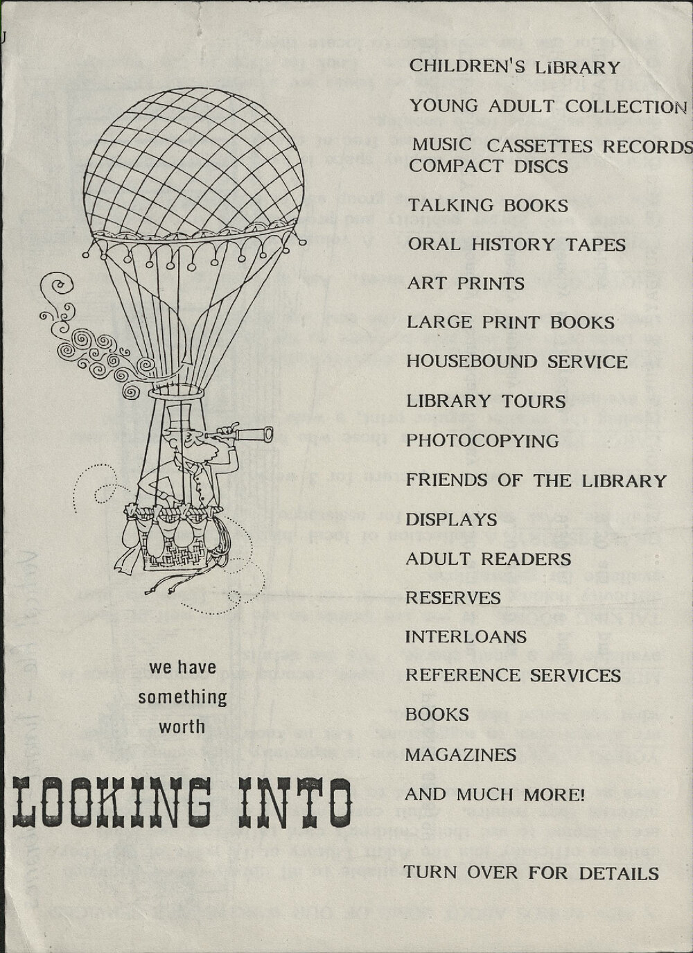 Looking Into Timaru Library pamphlet