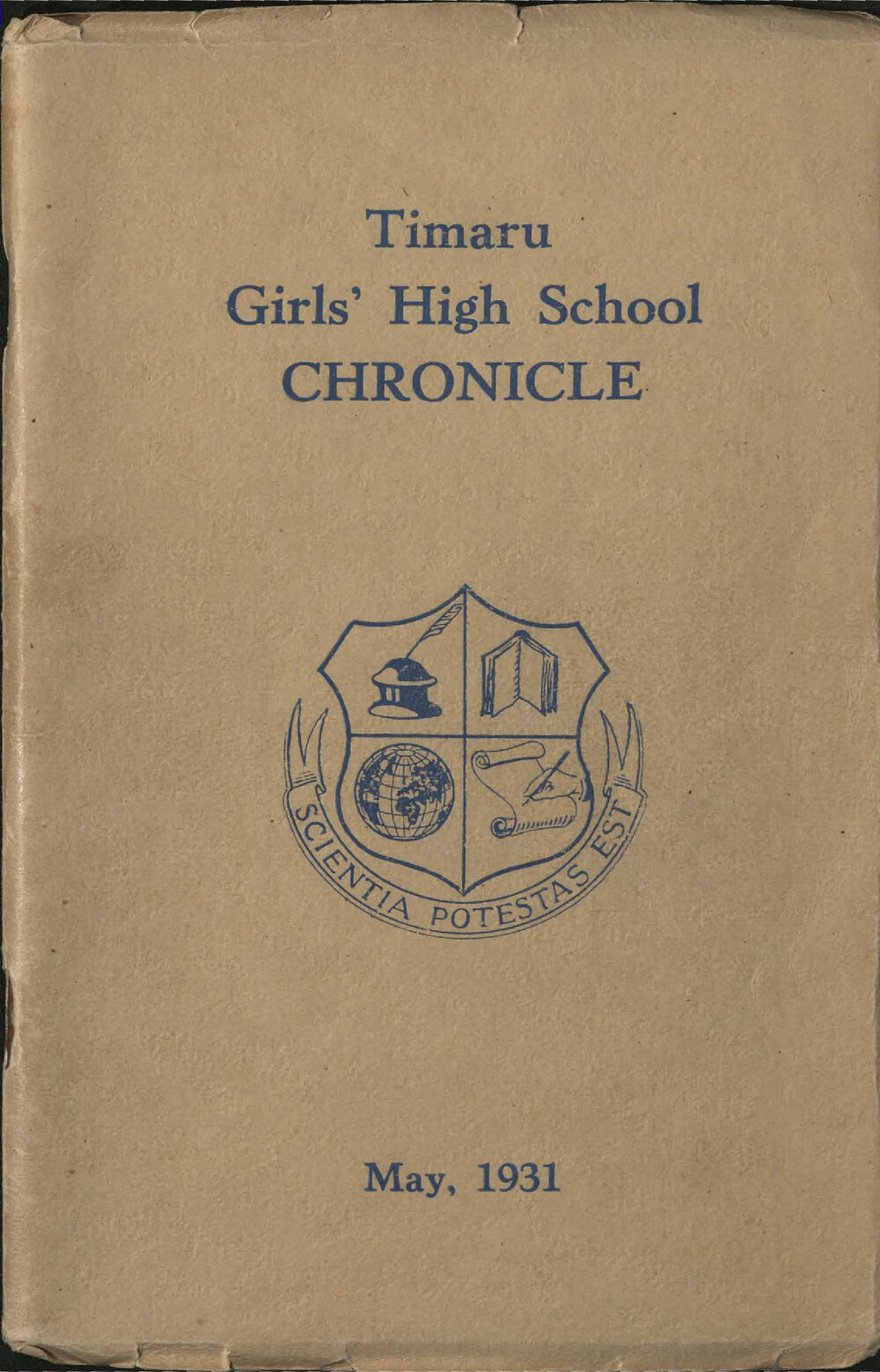 Timaru Girls' High School Chronicle 1931: May 1931