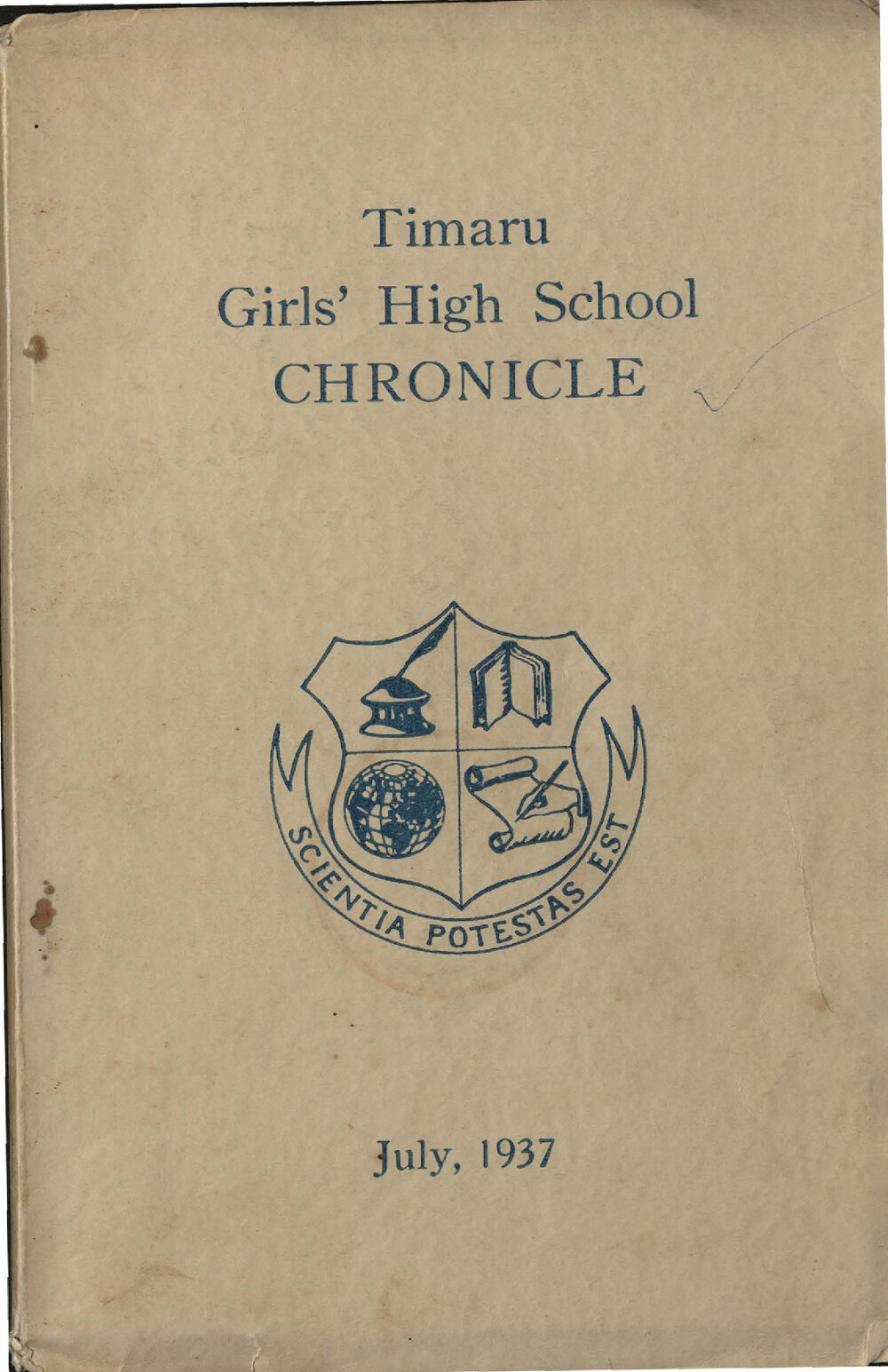 Timaru Girls' High School Chronicle 1937: July 1937