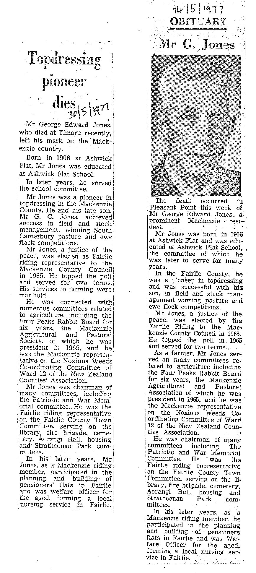 Obituary: Mr G Jones, Topdressing pioneer dies