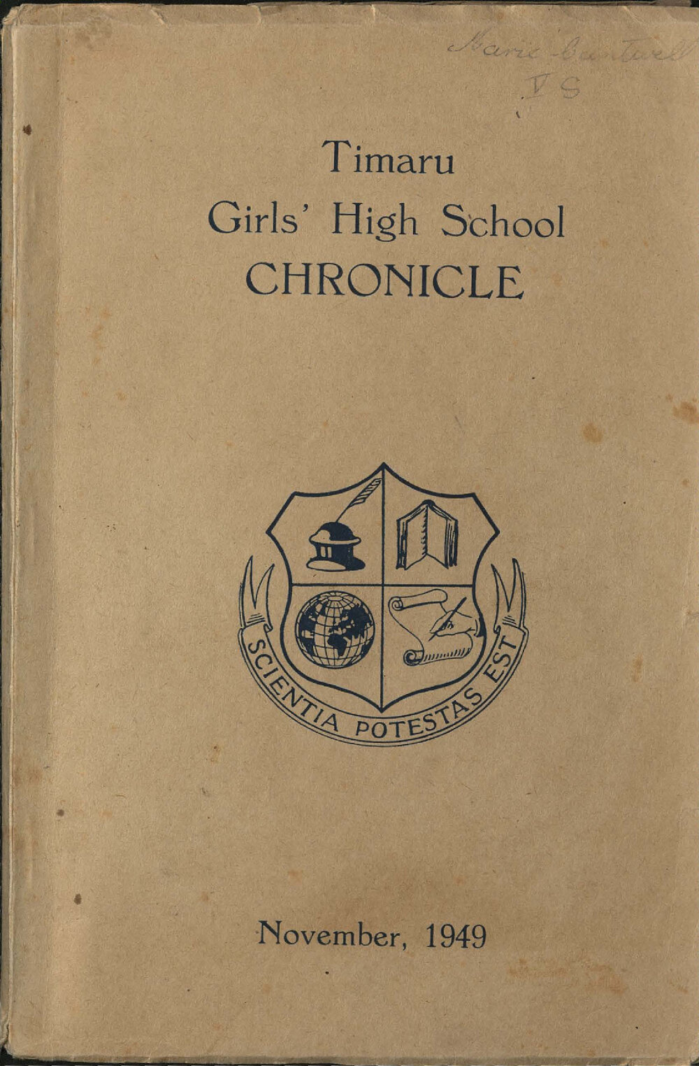 Timaru Girls' High School Chronicle 1949: November 1949