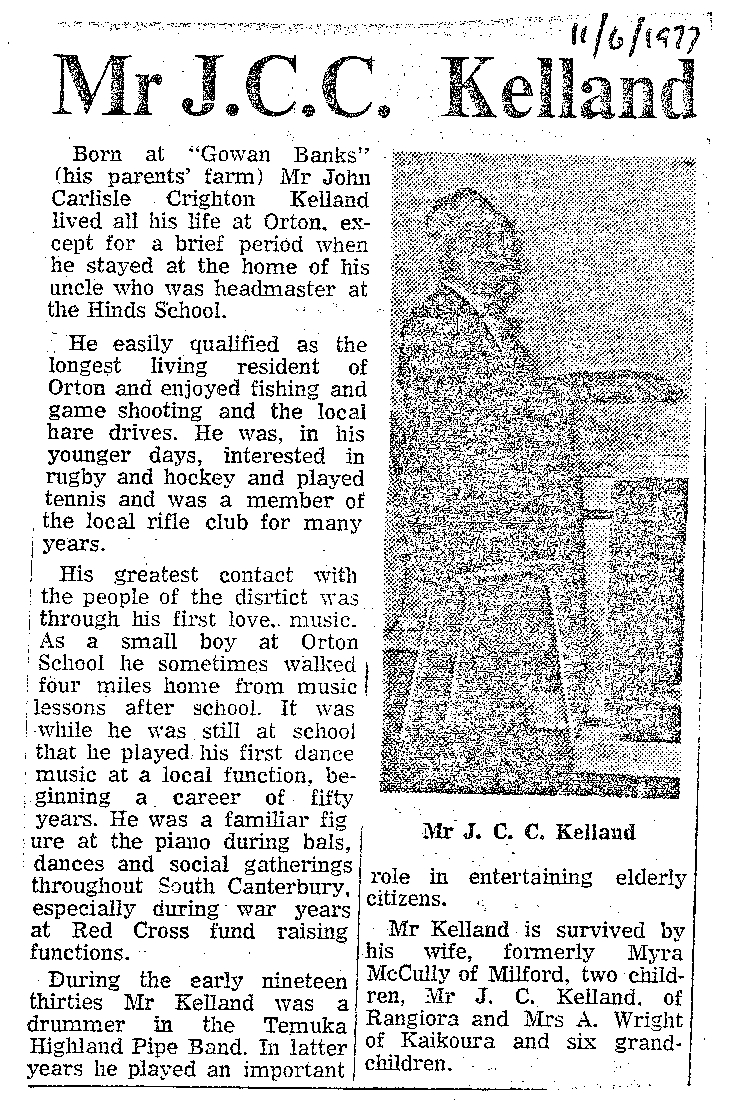 Obituary: Mr J C C Kelland