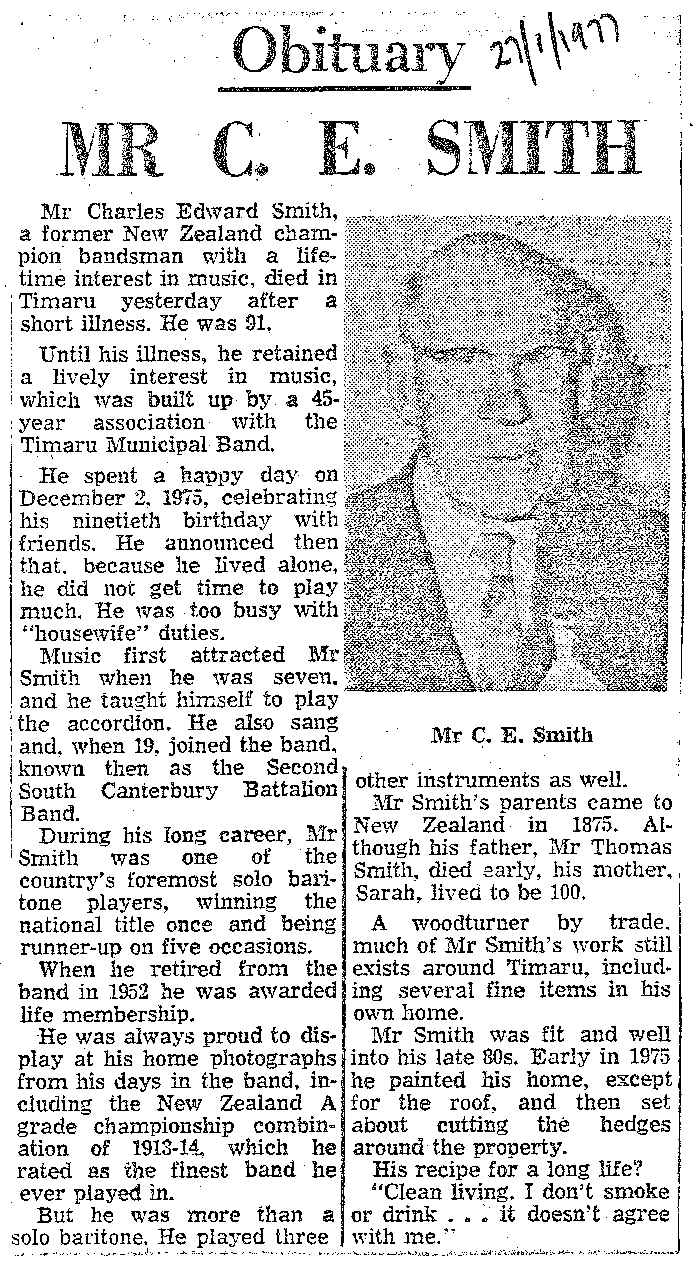 Obituary: Mr C E Smith