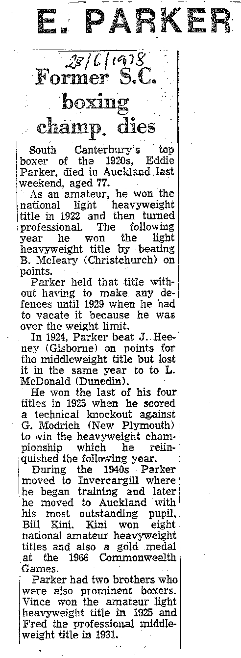 Obituary: E Parker, Former SC boxing champ dies
