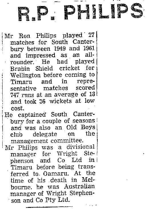 Obituary: R P Philips