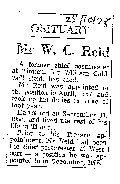Obituary: Mr W C Reid