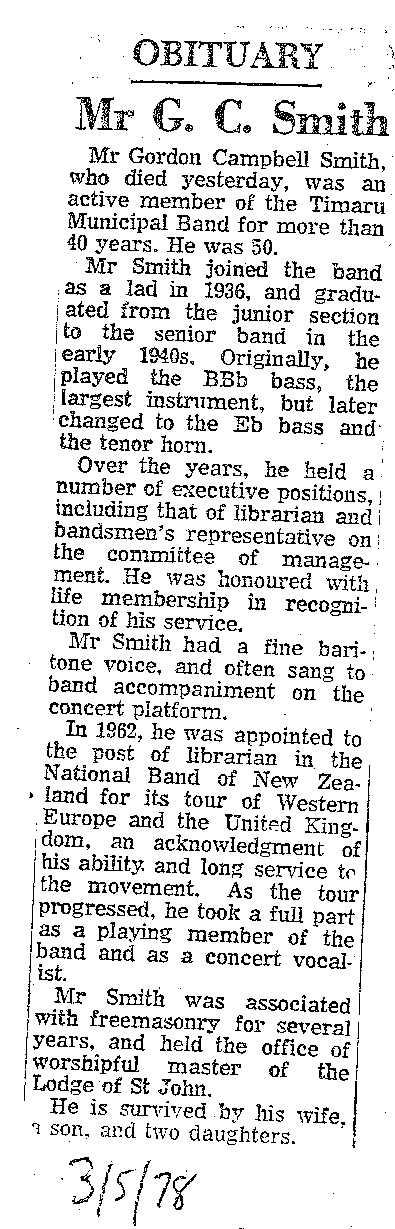 Obituary: Mr G C Smith