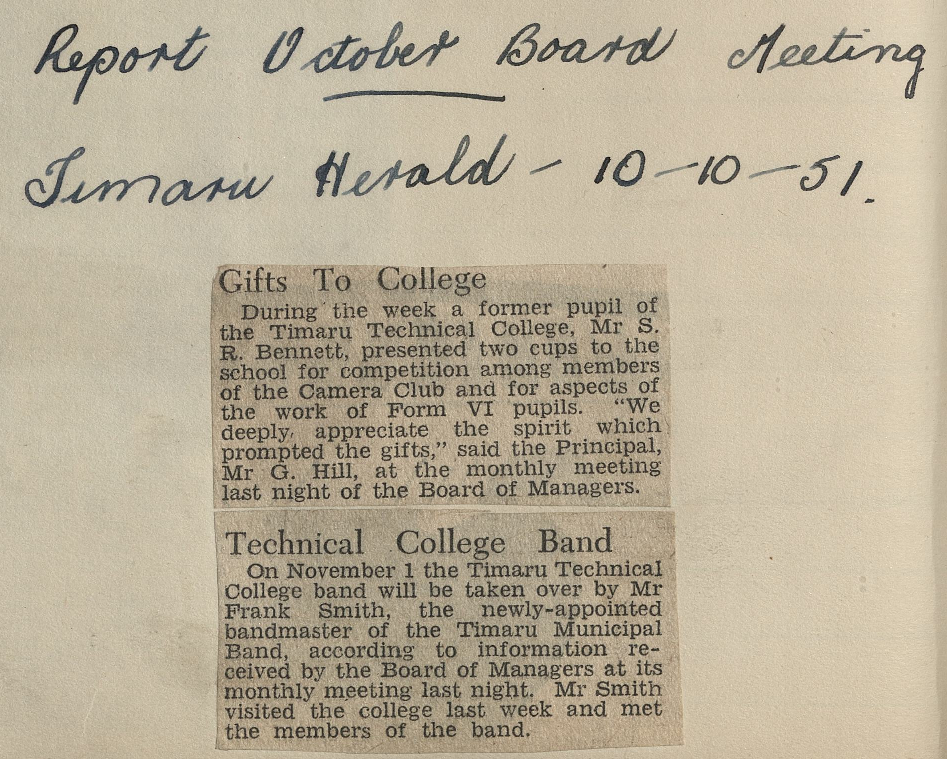 Gifts to College / Technical College Band