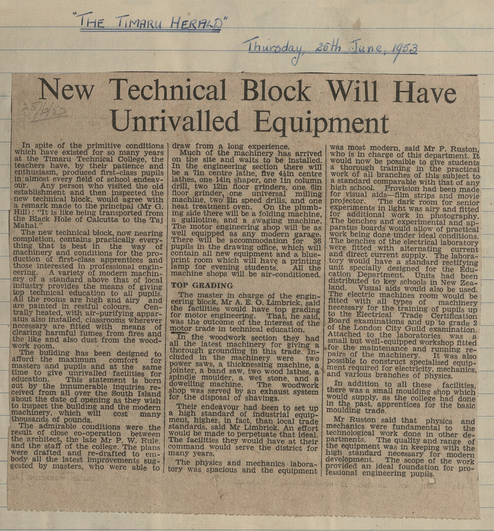 New Technical Block Will Have Unrivalled Equipment