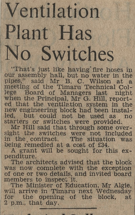 Ventilation Plant Has No Switches