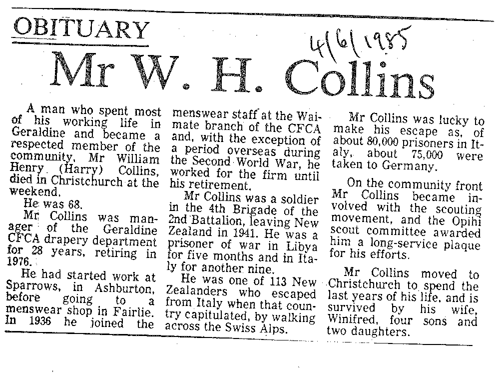 Obituary: Mr W H Collins