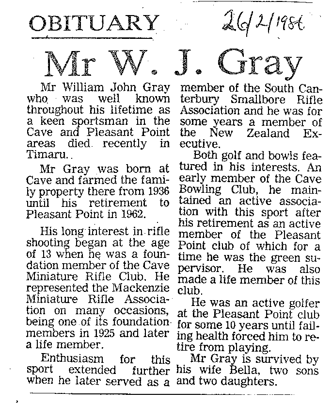 Obituary: Mr W J Gray