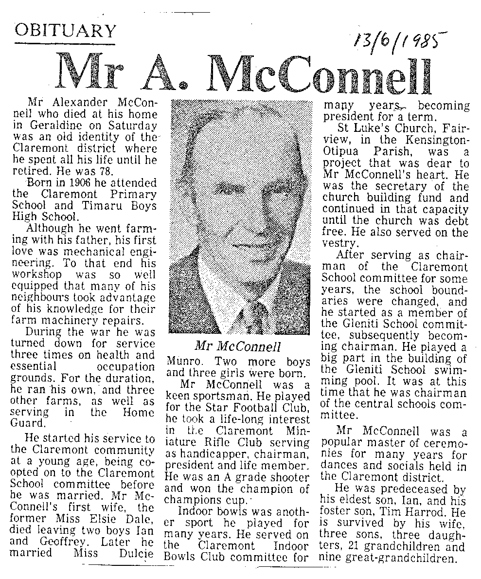 Obituary: Mr A McConnell